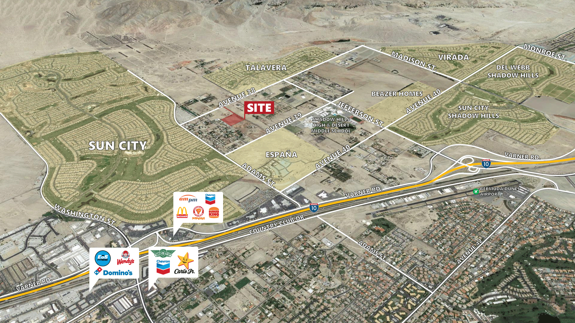 Avenue 38, Indio, CA for sale Aerial- Image 1 of 1