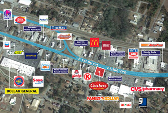 907 E 1st St, Vidalia, GA - aerial  map view