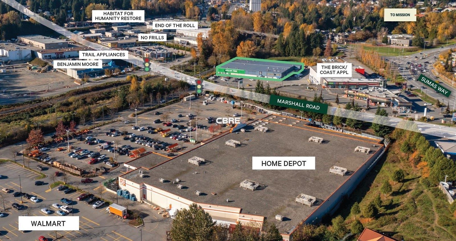 34377-34379 Marshall Rd, Abbotsford, BC for lease Aerial- Image 1 of 2