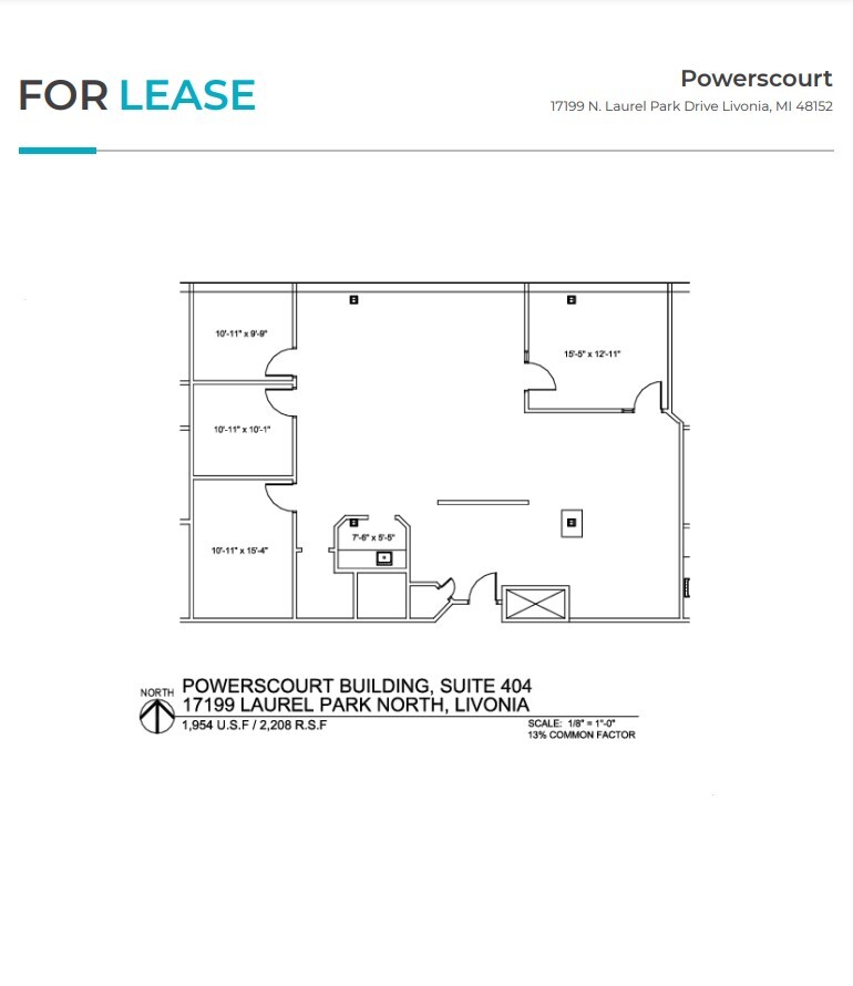 17199 N Laurel Park Dr, Livonia, MI for lease Floor Plan- Image 1 of 1