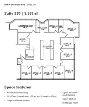 804 W Diamond Ave, Gaithersburg, MD for lease Floor Plan- Image 1 of 7