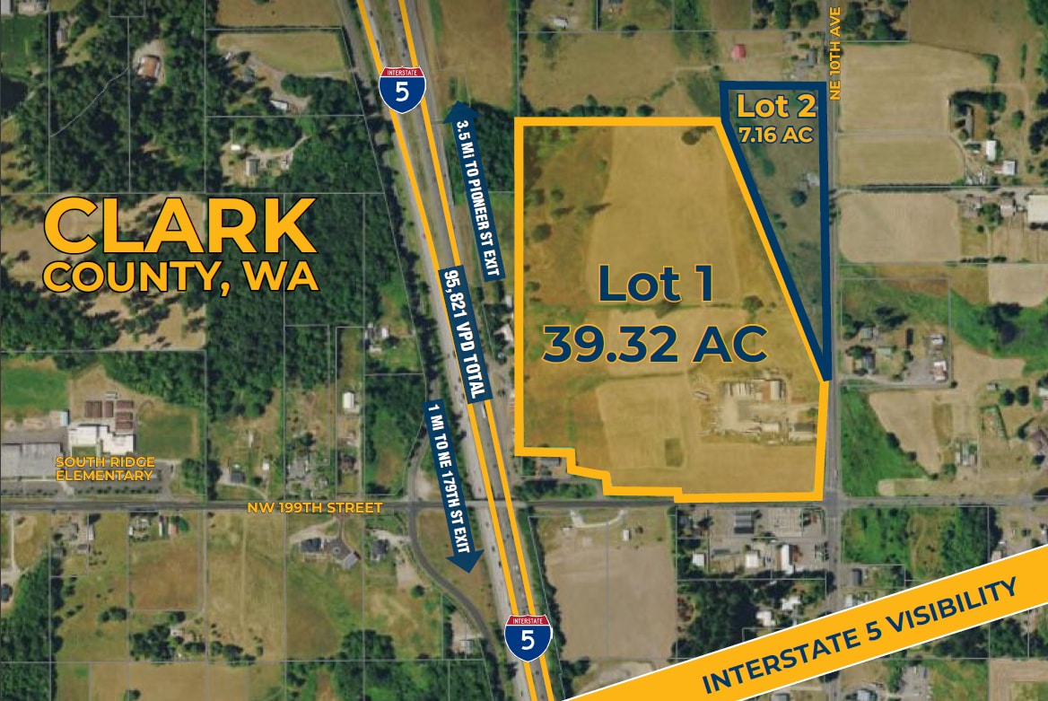 Ridgefield I-5 Business Park Land portfolio of 2 properties for sale on LoopNet.com Aerial- Image 1 of 2