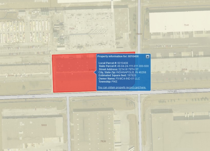 5214-5270 W 79th St, Indianapolis, IN for lease - Plat Map - Image 2 of 5