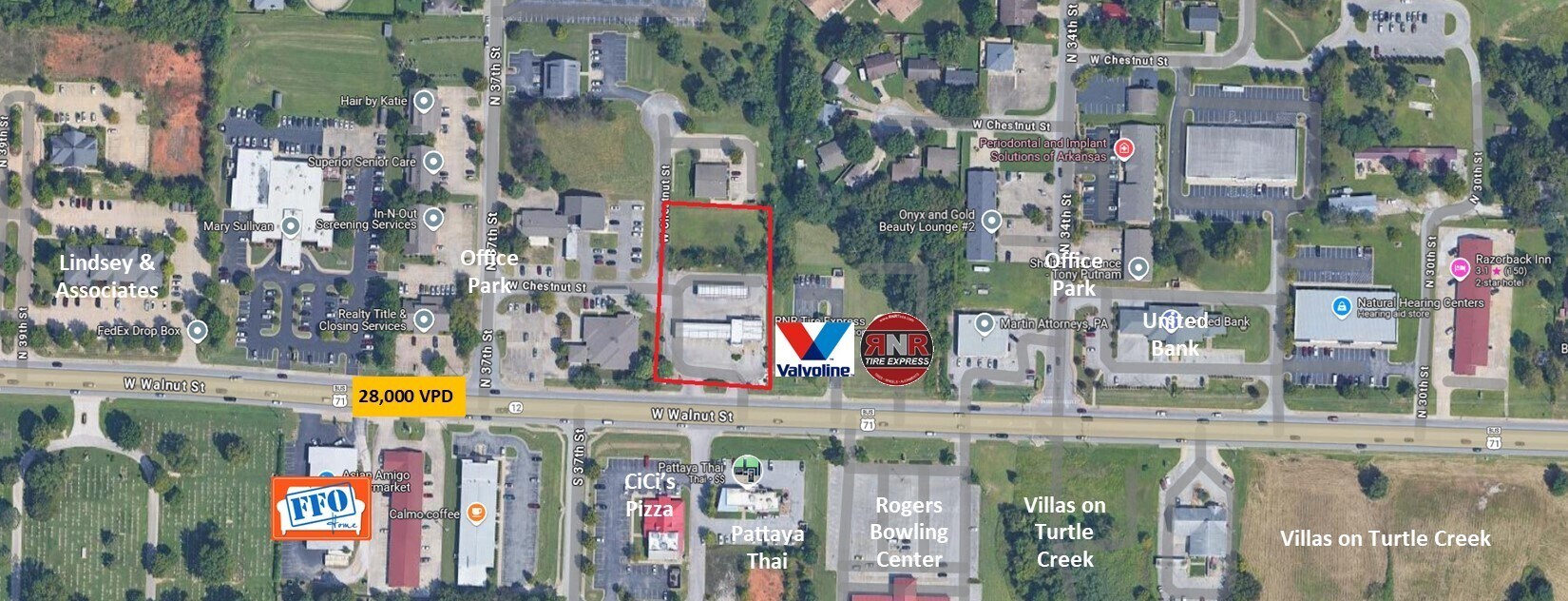3515 W Walnut St, Rogers, AR for sale Aerial- Image 1 of 3