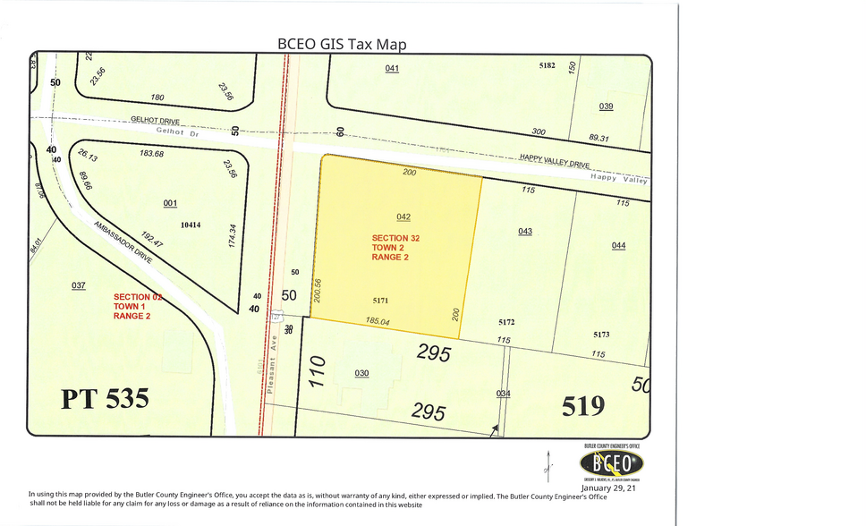 6106 Pleasant Ave, Fairfield, OH for sale - Plat Map - Image 2 of 2