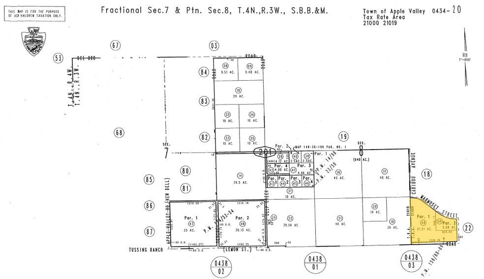 Kiowa Rd, Apple Valley, CA for sale - Plat Map - Image 2 of 2