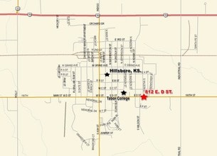 812 E D St, Hillsboro, KS - AERIAL  map view