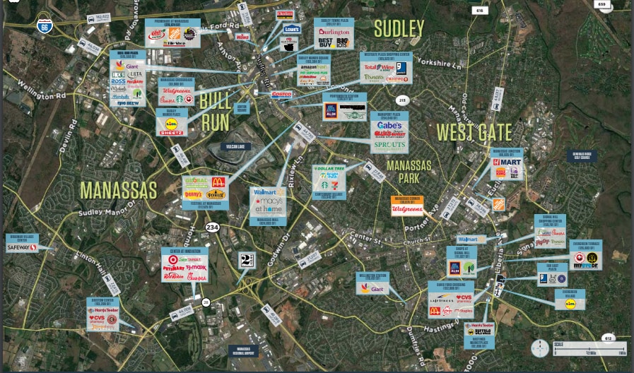 9221-9275 Sudley Rd, Manassas, VA for lease - Aerial - Image 2 of 3