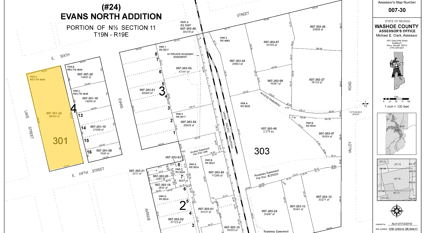 200 E 6th St, Reno, NV for lease Plat Map- Image 1 of 2