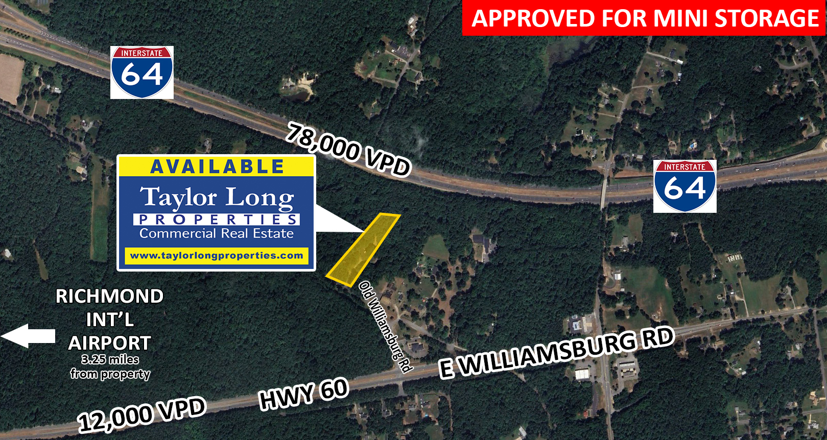 3820 Old Williamsburg Rd, Sandston, VA for sale Aerial- Image 1 of 7