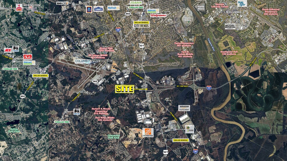 US Hwy 321 & Fish Hatchery rd, Cayce, SC for lease - Aerial - Image 1 of 2