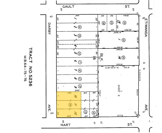 7000-7016 Darby Ave, Reseda, CA for lease - Plat Map - Image 3 of 5
