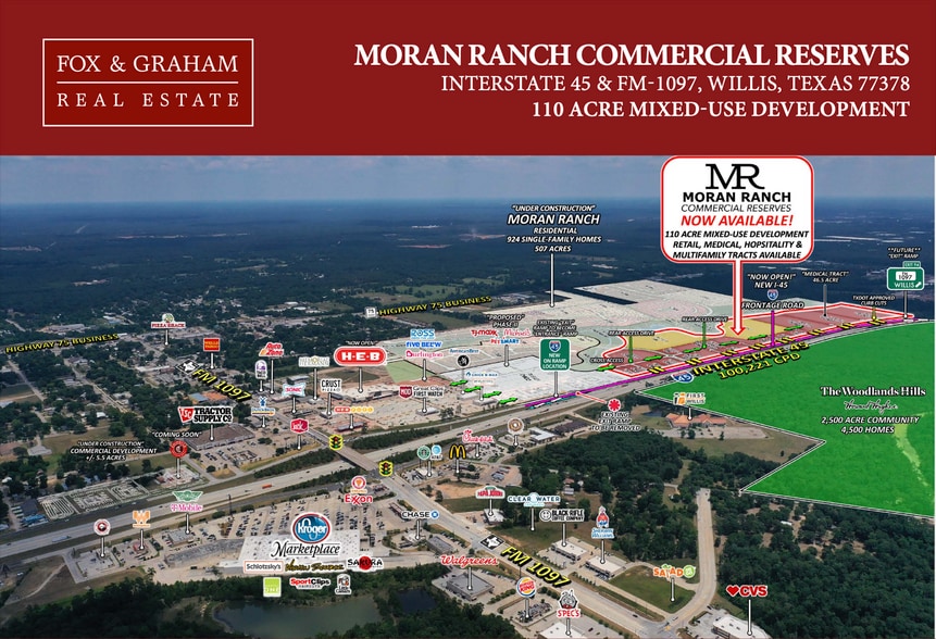 I-45 & FM 1097, Willis, TX for sale - Aerial - Image 1 of 5