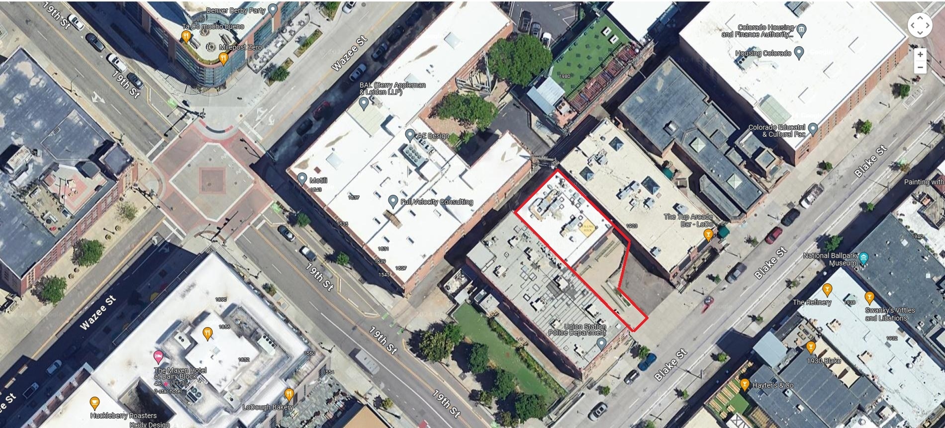 1919 Blake St, Denver, CO for sale Aerial- Image 1 of 7