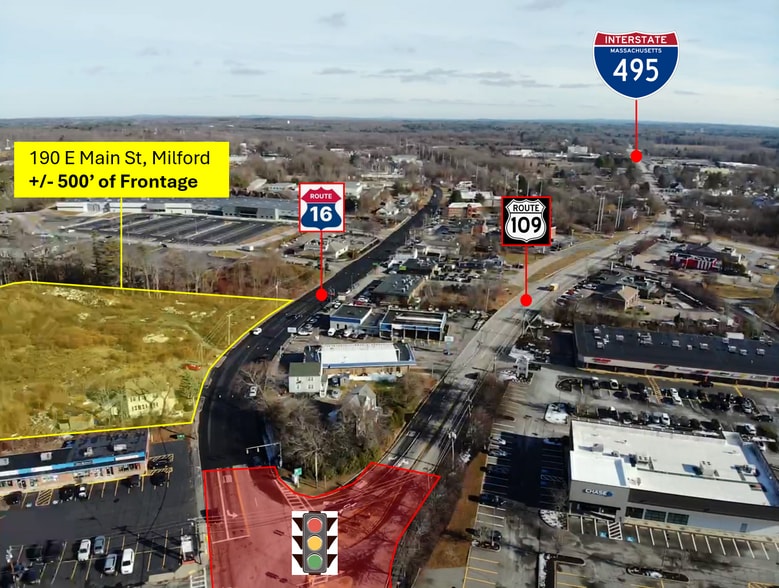 190 E Main St, Milford, MA for lease - Aerial - Image 1 of 7