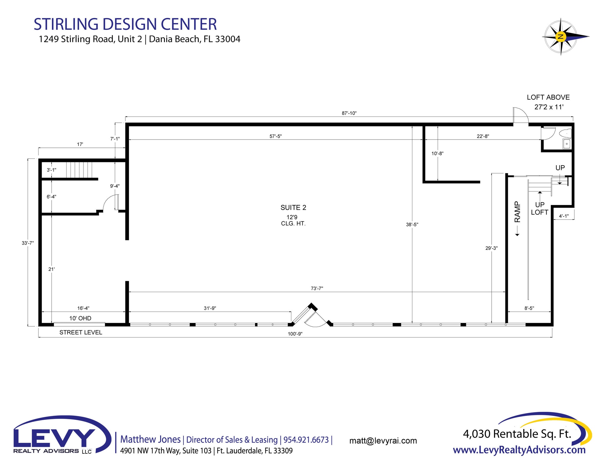 1249 Stirling Rd, Dania Beach, FL for lease Floor Plan- Image 1 of 2