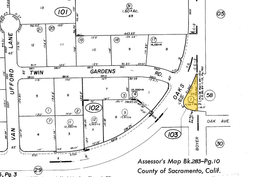 5841 Fair Oaks Blvd, Carmichael, CA for lease - Plat Map - Image 3 of 3