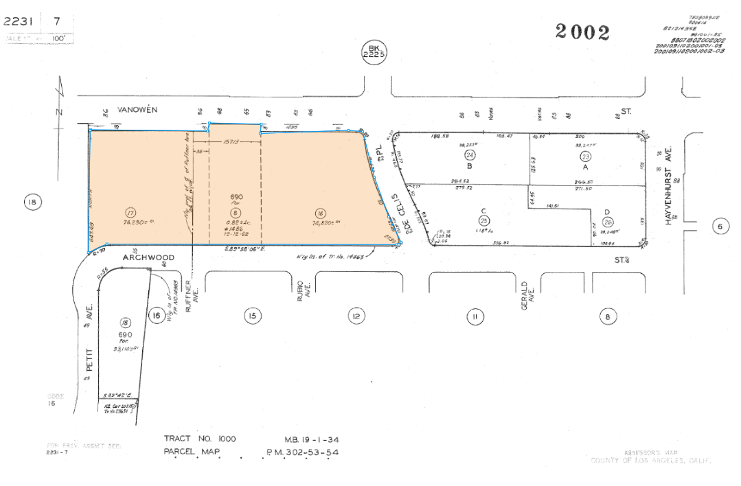 16600 Vanowen St, Van Nuys, CA for sale Plat Map- Image 1 of 1