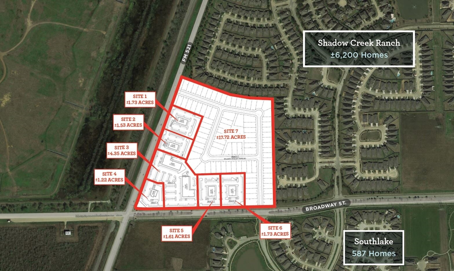 Broadway St & Fm 521 Rd, Fresno, TX for sale Aerial- Image 1 of 1