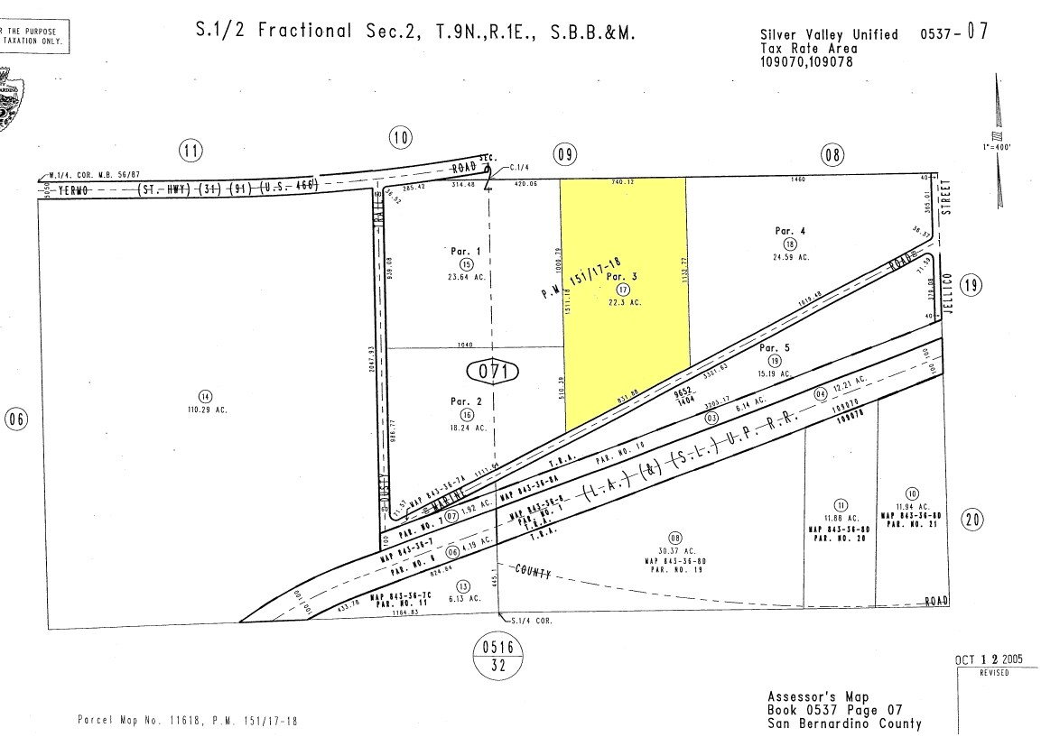 Marine Rd & Jellico Rd, Yermo, CA for sale Plat Map- Image 1 of 1