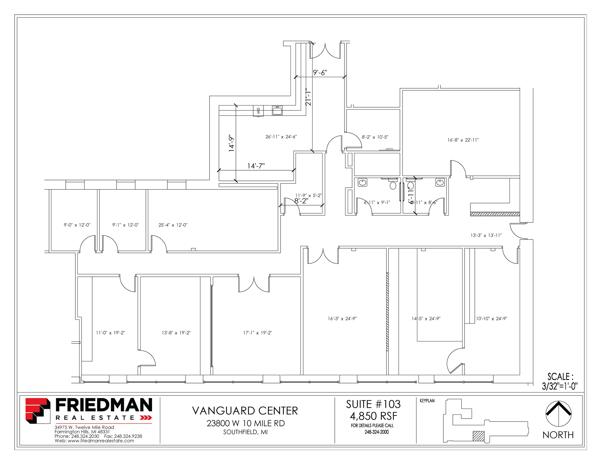 23800 W 10 Mile Rd, Southfield, MI for lease Floor Plan- Image 1 of 2