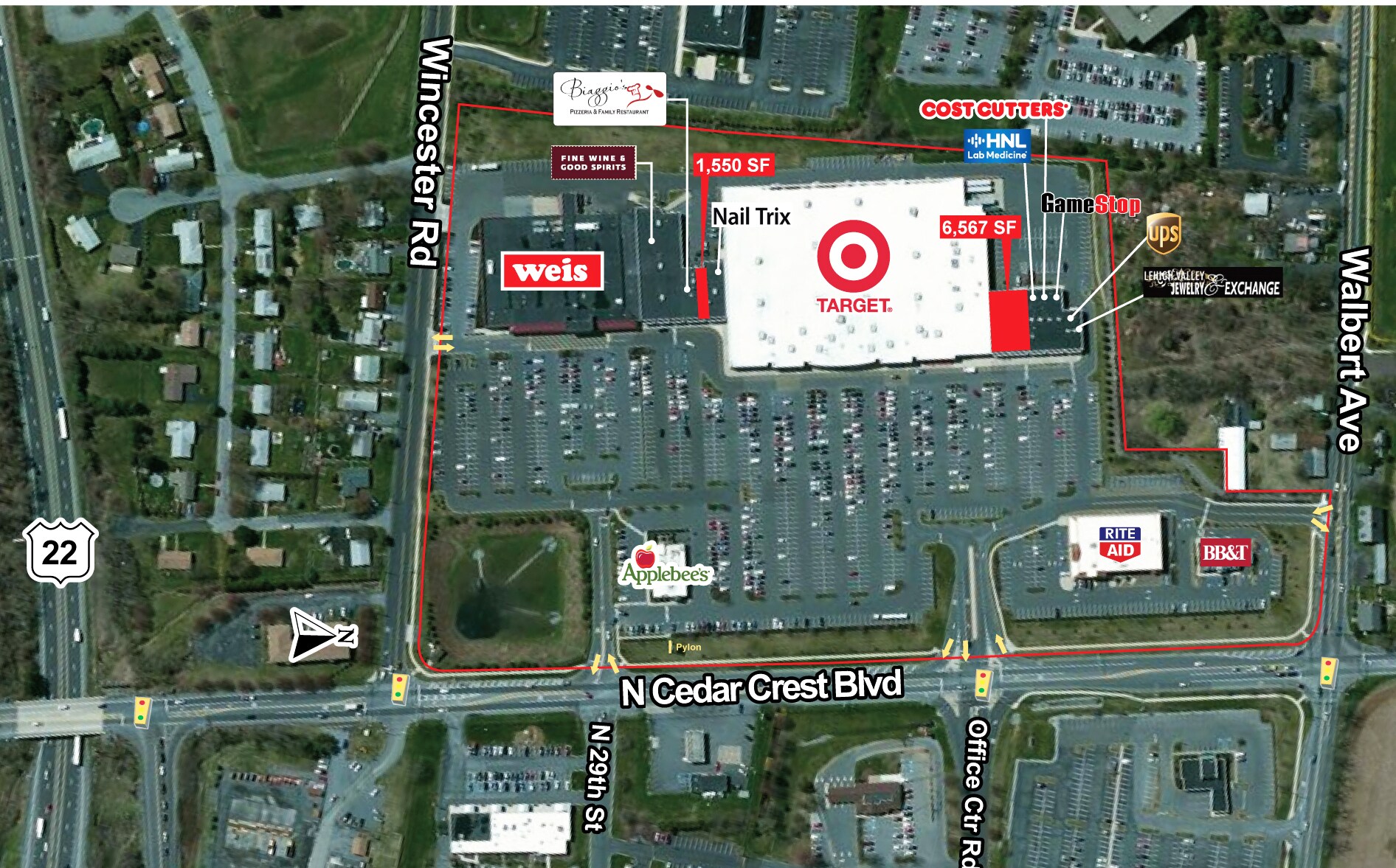 1500 N Cedar Crest Blvd, Allentown, PA 18104 Crest Plaza Shopping Center