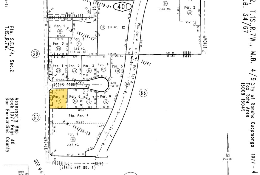 10309 Regis Ct, Rancho Cucamonga, CA for sale - Plat Map - Image 2 of 3