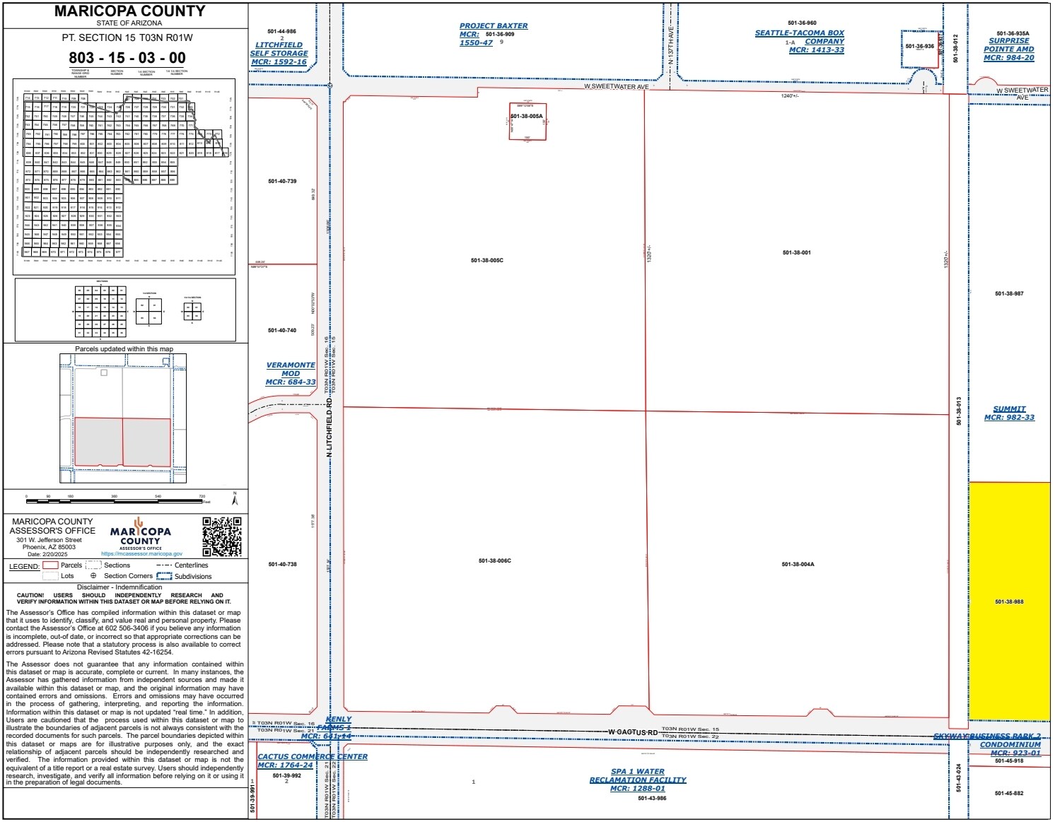 Cactus Rd & Dysart Rd, Surprise, AZ for sale Plat Map- Image 1 of 1