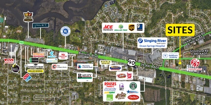 3417 Bienville Blvd, Ocean Springs, MS - AERIAL  map view