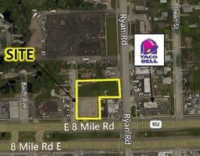 4001-4061 E 8 Mile Rd, Warren, MI - Aerial map view