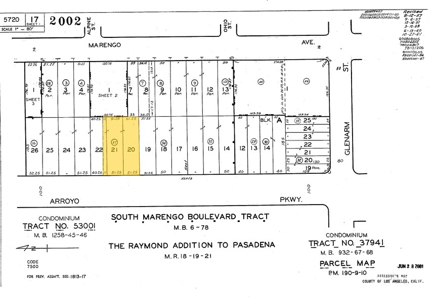 950 S Arroyo Pky, Pasadena, CA for sale - Plat Map - Image 2 of 8