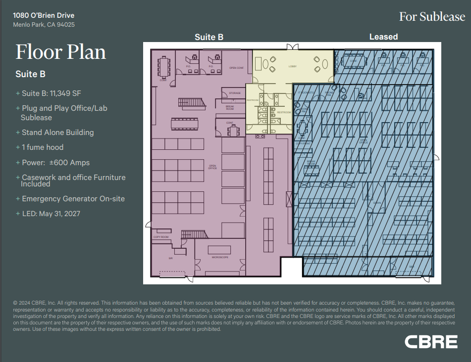 1060-1090 O'Brien Dr, Menlo Park, CA for lease Floor Plan- Image 1 of 1