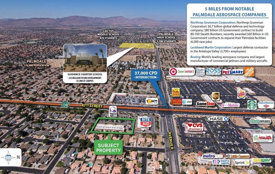 37926 47th St E, Palmdale, CA for lease - Aerial - Image 3 of 3