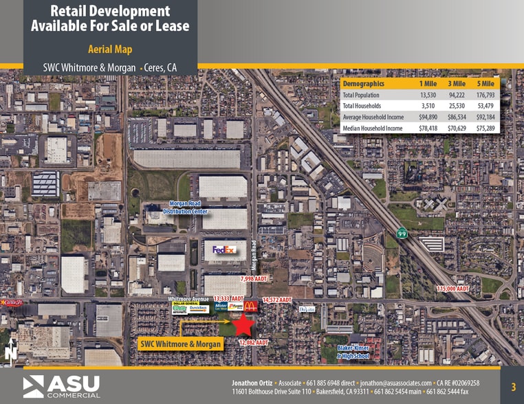 SWC E Whitmore & Morgan, Ceres, CA for sale - Building Photo - Image 3 of 3