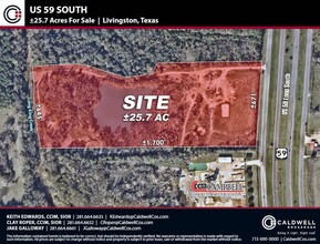 US 59 South, Livingston, TX - aerial  map view - Image1