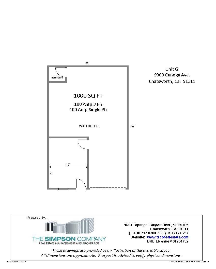 9907-9909 Canoga Ave, Chatsworth, CA for lease Floor Plan- Image 1 of 1