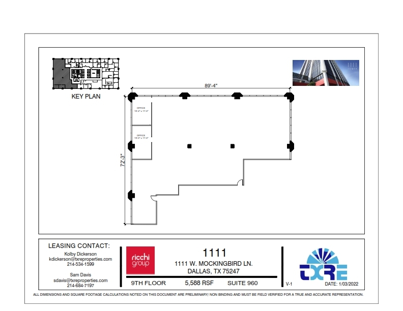 1111 W Mockingbird Ln, Dallas, TX for lease Floor Plan- Image 1 of 1