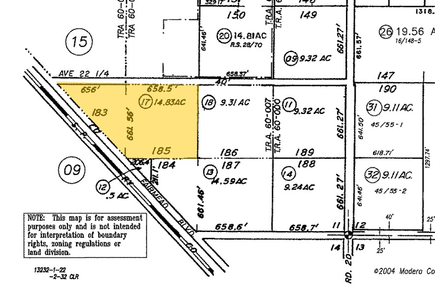 22225 Fairmead Blvd, Chowchilla, CA for sale - Plat Map - Image 1 of 1