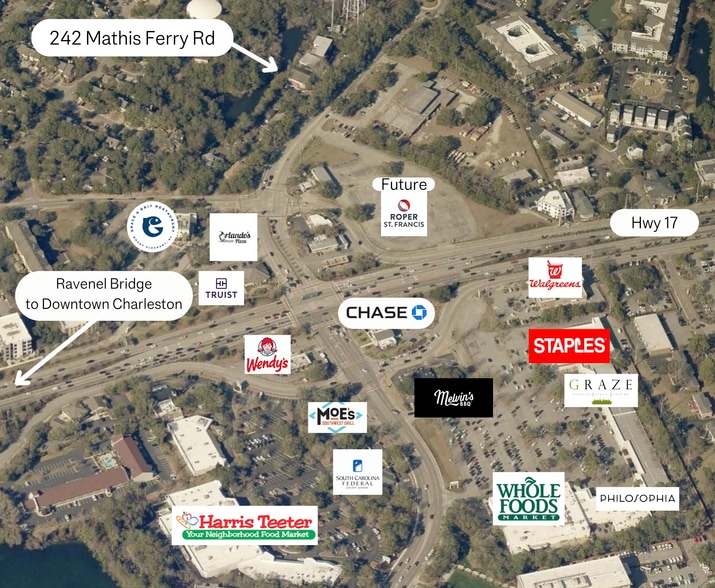242 Mathis Ferry Rd, Mount Pleasant, SC for lease - Aerial - Image 3 of 4