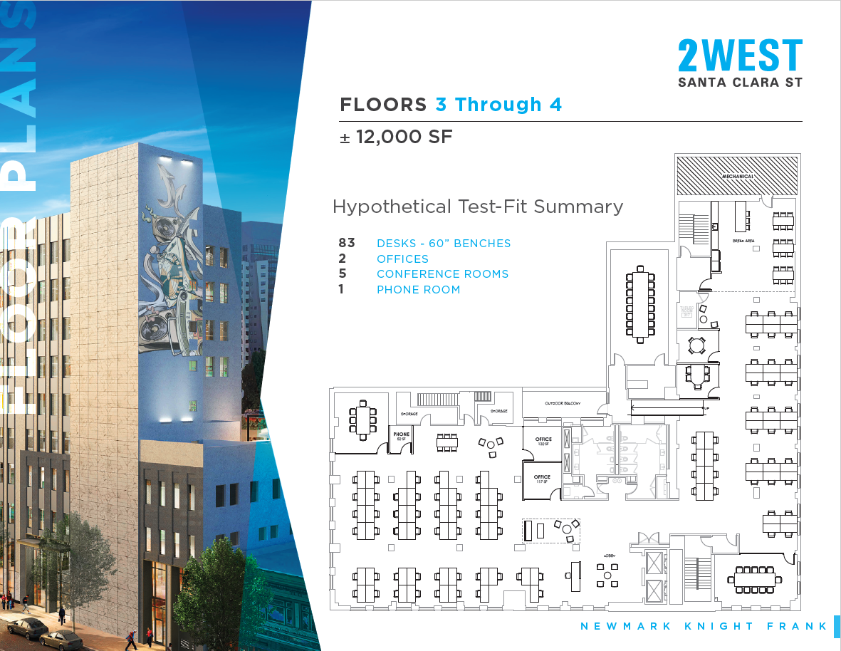 2 W Santa Clara St, San Jose, CA for lease Floor Plan- Image 1 of 1