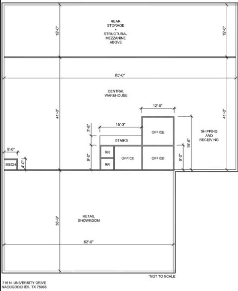 716 N University Dr, Nacogdoches, TX for lease - Floor Plan - Image 2 of 5