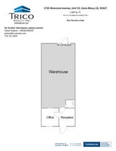 1725 Monrovia Ave, Costa Mesa, CA for lease Floor Plan- Image 1 of 1