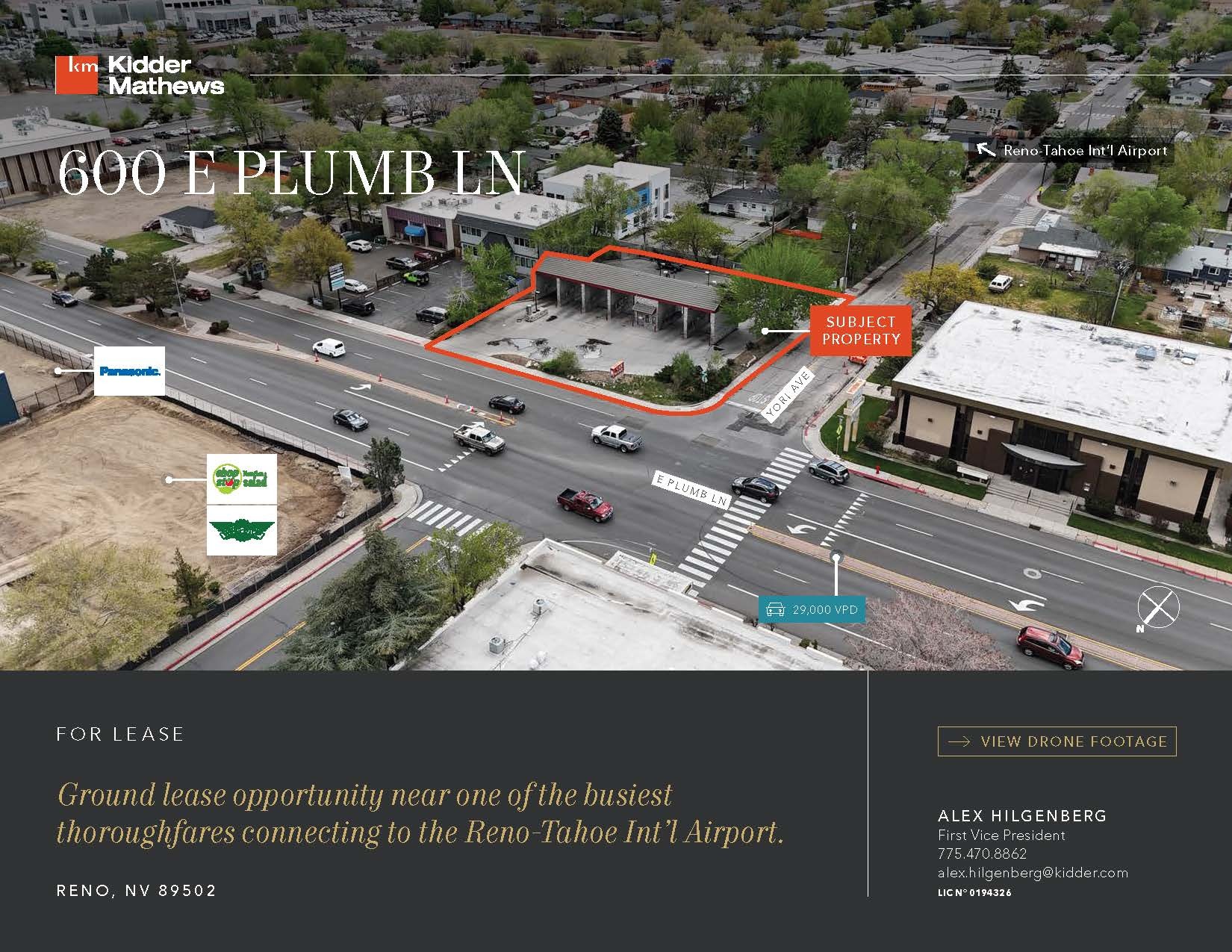 600 E Plumb Ln, Reno, NV for lease Aerial- Image 1 of 7