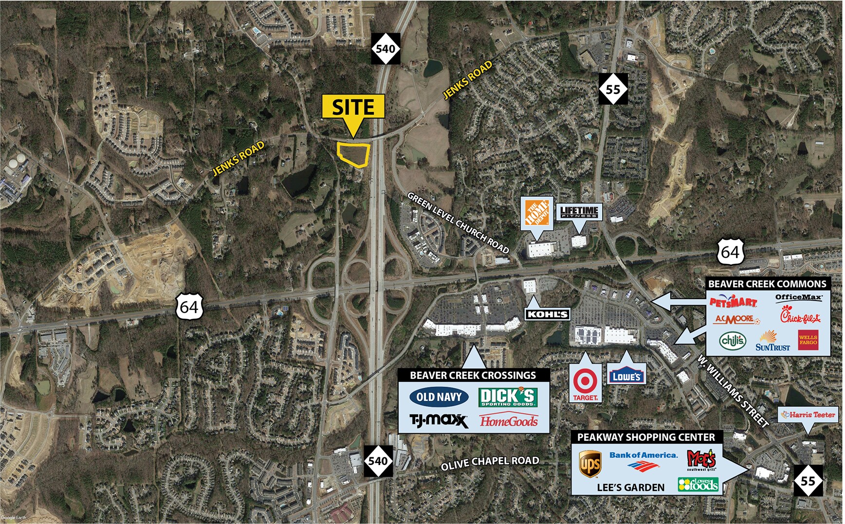 7501 Jenks Rd, Apex, NC for sale Aerial- Image 1 of 1