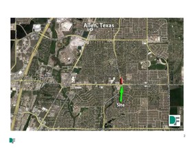 1309 E Main St, Allen, TX - aerial  map view