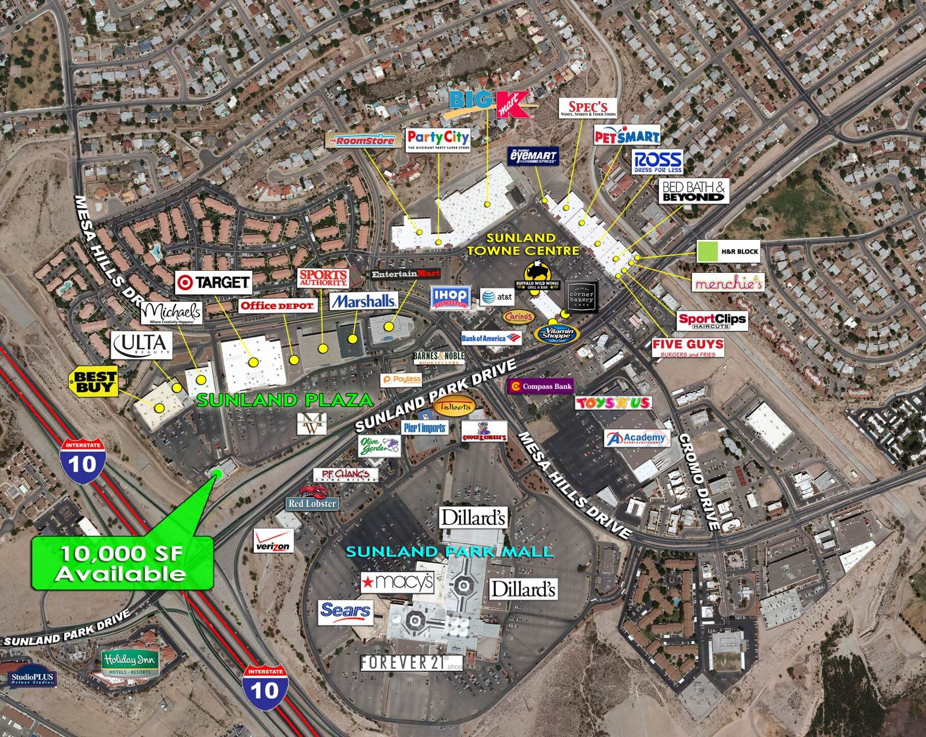 801 Sunland Park Dr, El Paso, TX, 79912 Retail Space For Lease