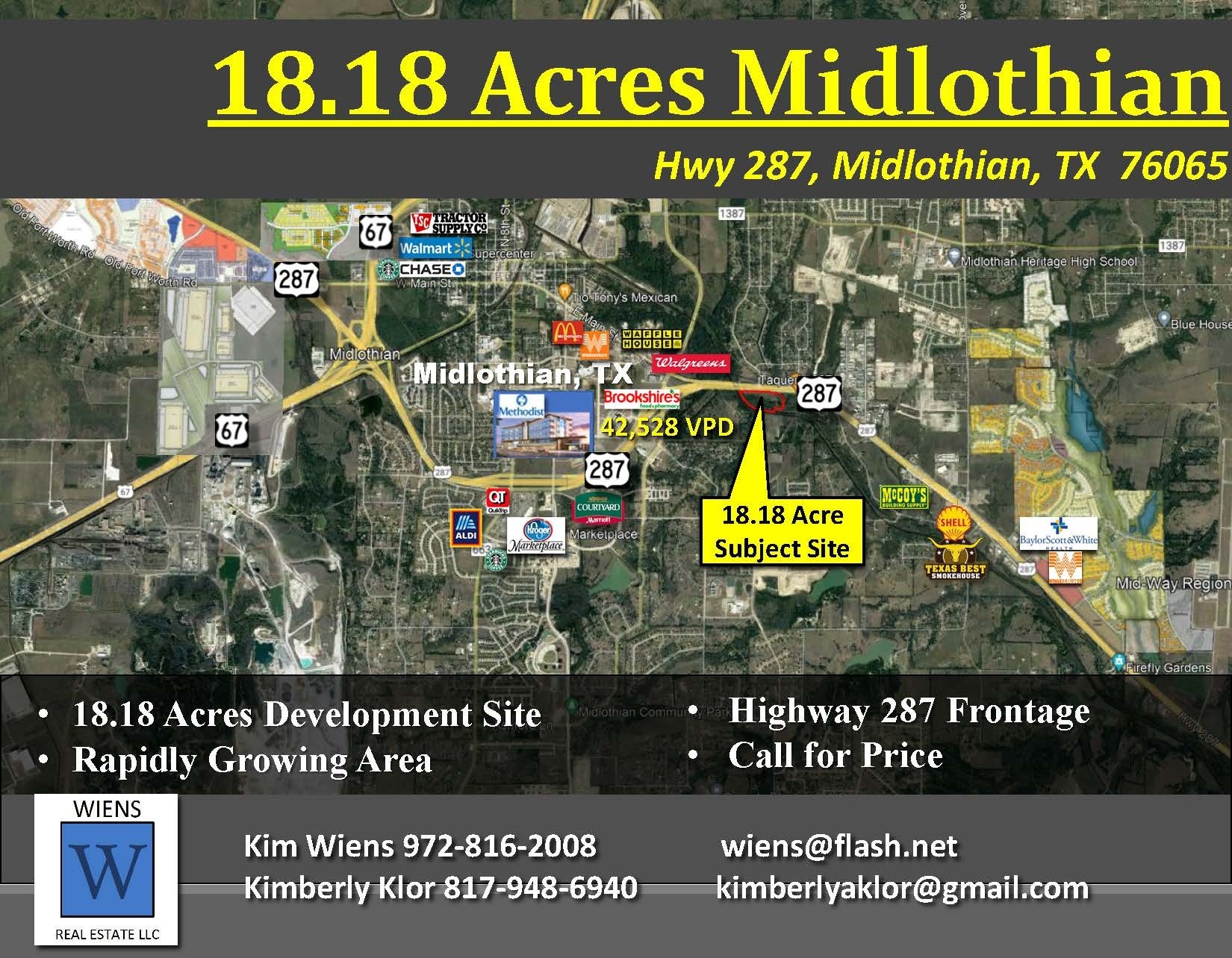 Highway 287, Midlothian, TX for sale Aerial- Image 1 of 5