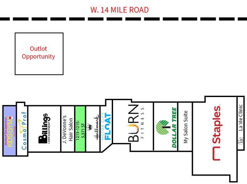 1077-1255 W 14 Mile Rd, Clawson, MI for lease - Site Plan - Image 3 of 8