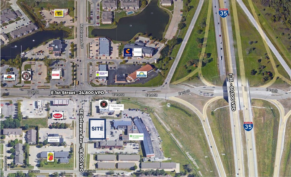 SE Delaware Ave & East 1st St., Ankeny, IA for lease - Aerial - Image 1 of 2