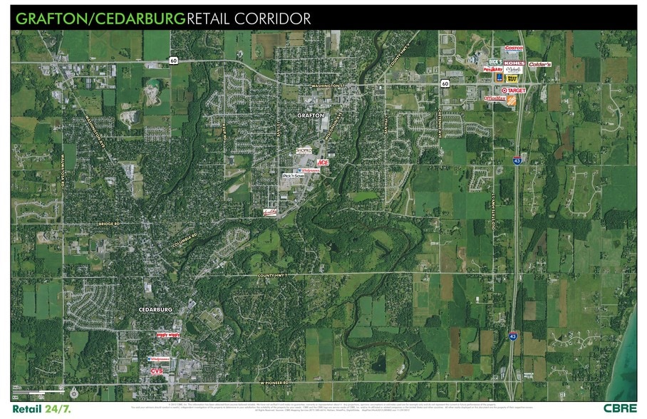 SE Highway 60 & I-43 Dr, Grafton, WI for sale - Aerial - Image 3 of 6